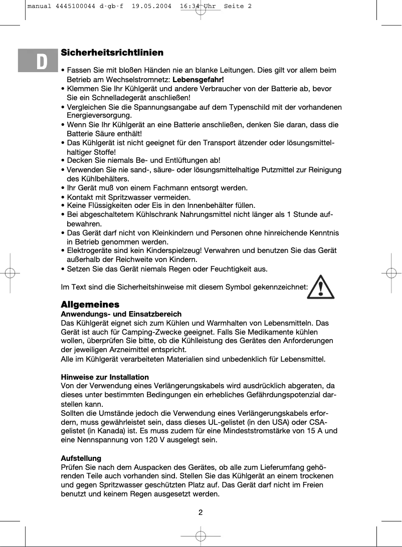 Página 1 del manual Manual de usuario Waeco MyFridge MF-18
