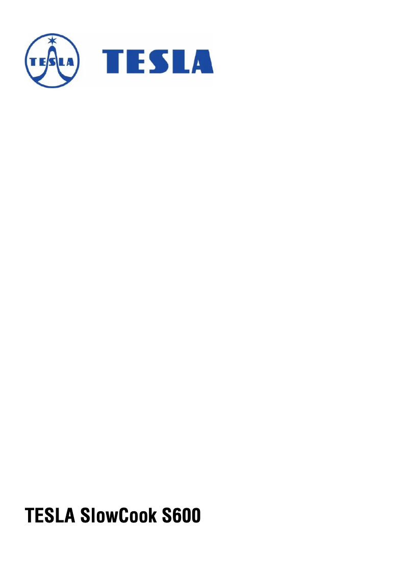 Página 1 del manual Manual de usuario Tesla SlowCook S600