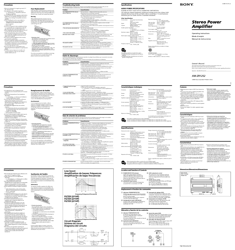 Imagen de la primera página del manual del dispositivo XM-ZR1252