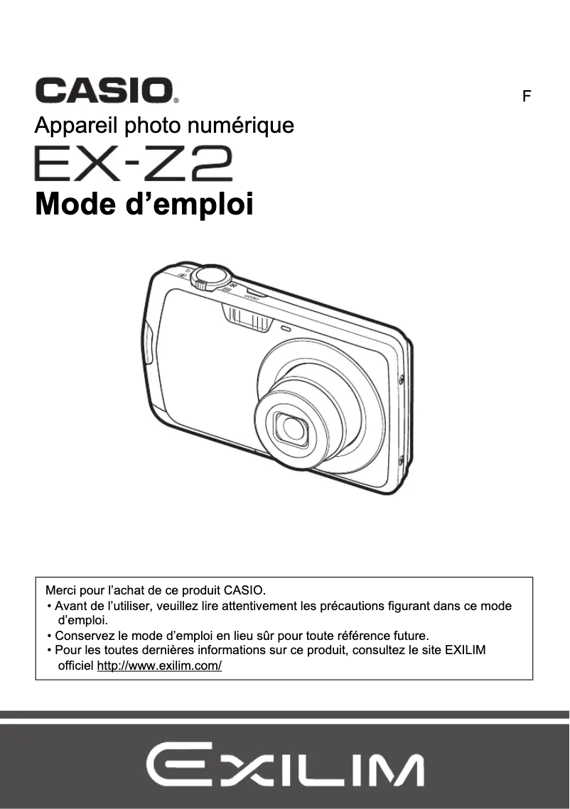 Página nº 1 - Manual de usuario Casio Exilim EX-Z2