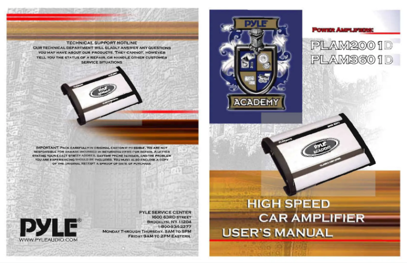 Imagen de la primera página del manual del dispositivo PLAM2001D