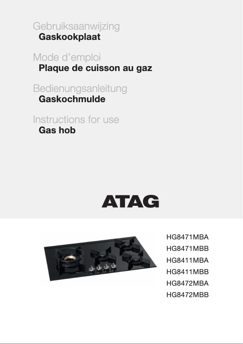 Página 1 del manual Manual de usuario Atag HG8472MBA1E