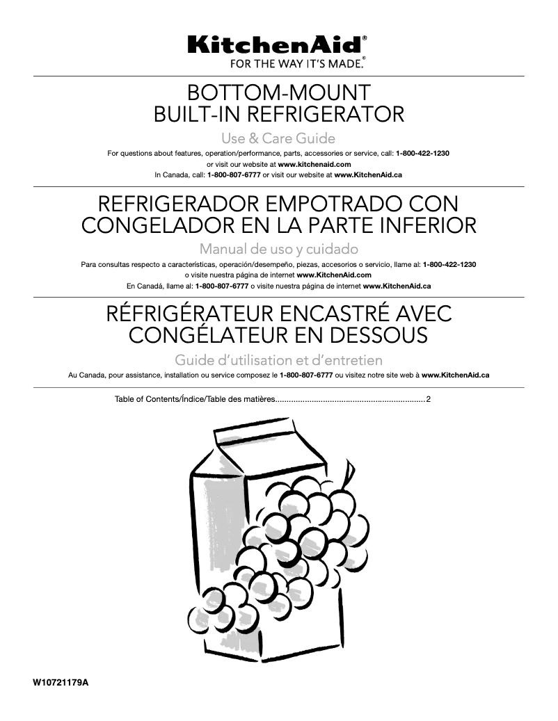 Página nº 1 - Manual de usuario KitchenAid KBBL306E