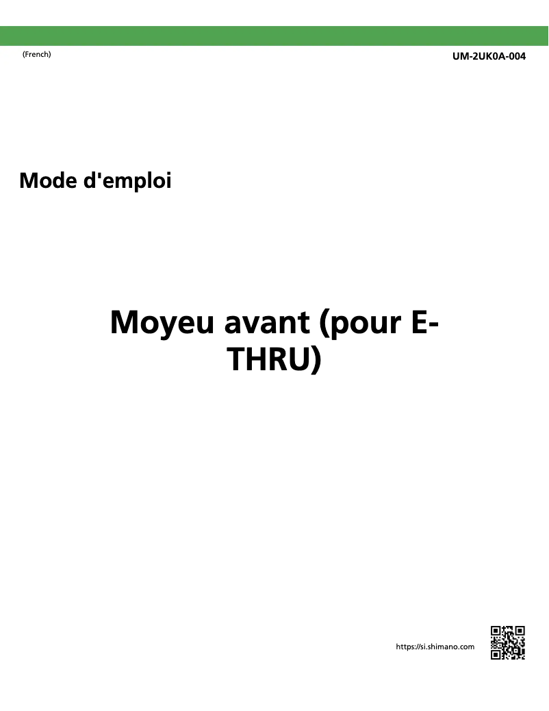 Página nº 1 - Manual de usuario Shimano HB-M7110-B