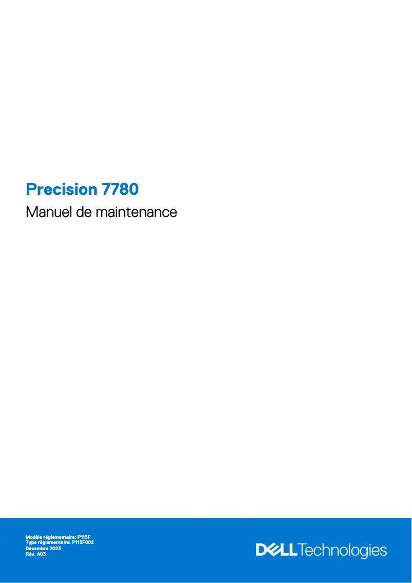 Imagen de la primera página del manual del dispositivo Precision 7780