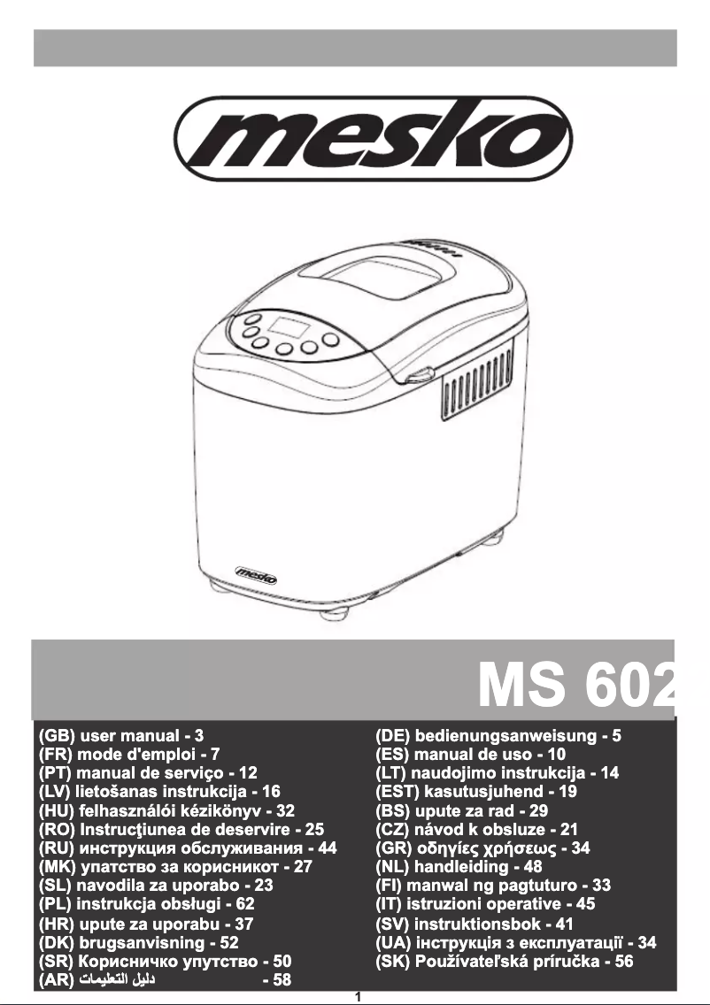 Página 1 del manual Manual de usuario Mesko MS 6022