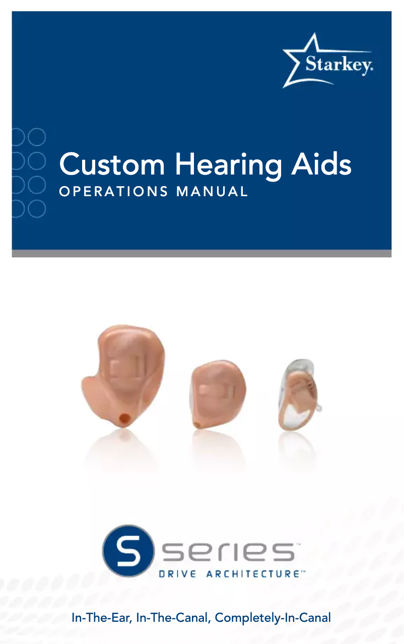 Página 1 del manual Manual de usuario Starkey S Series ITE