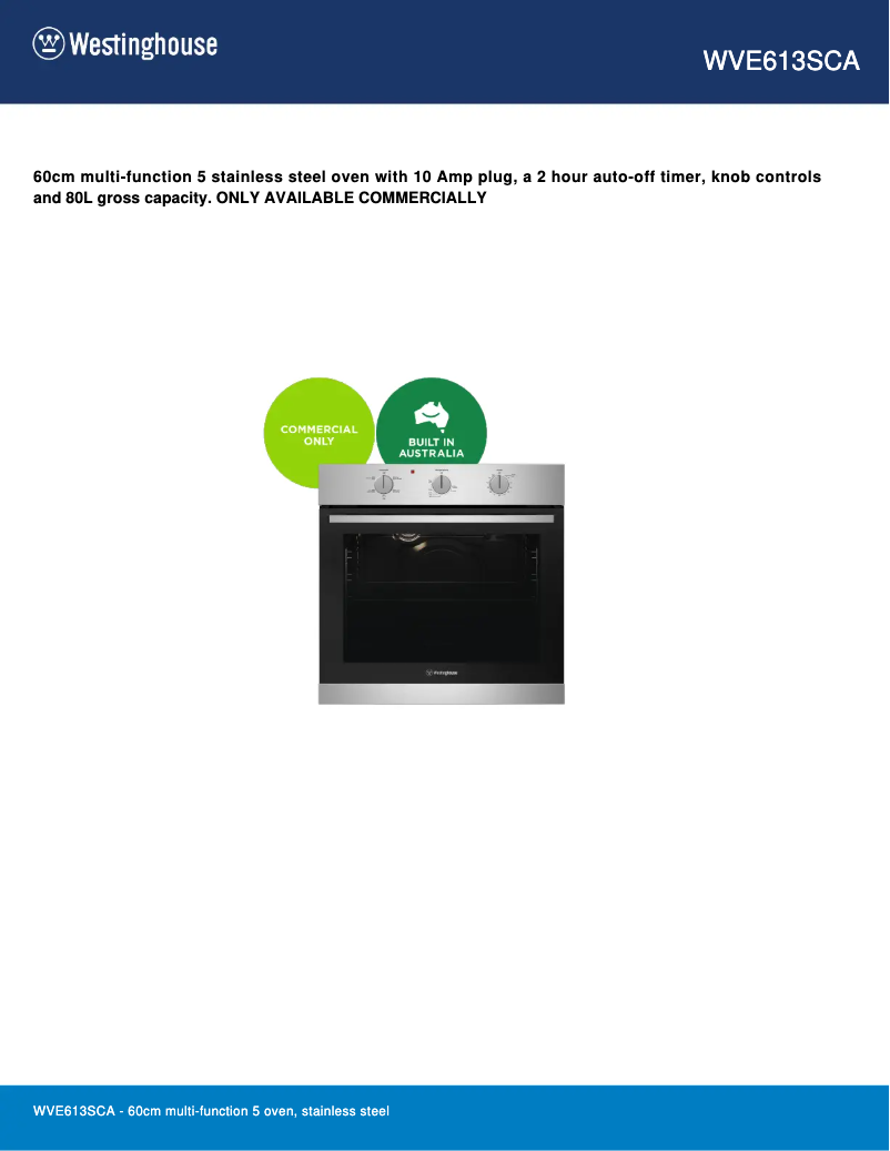 Imagen de la primera página del manual del dispositivo WVE613SCA