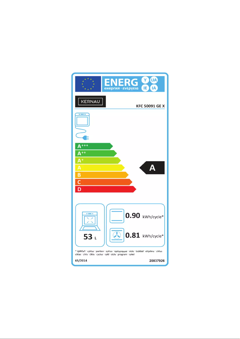 Imagen de la primera página del manual del dispositivo KFC 50091 GE X
