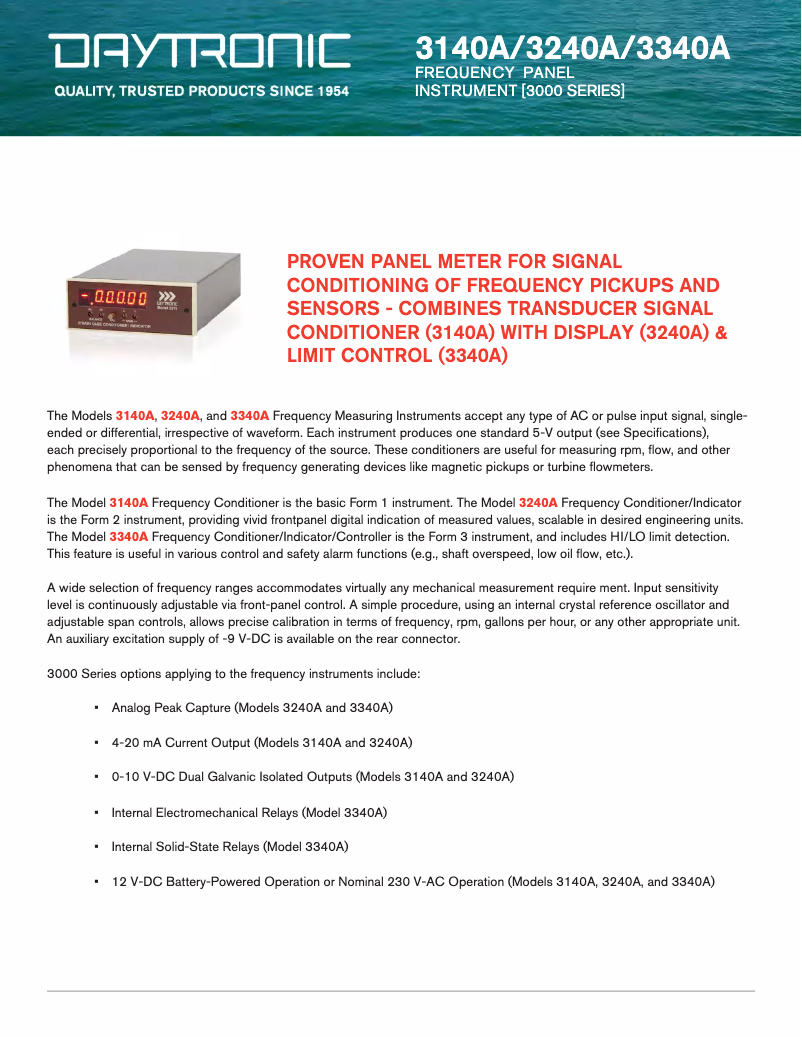 Página nº 1 - Ficha técnica Daytronic 3240AC