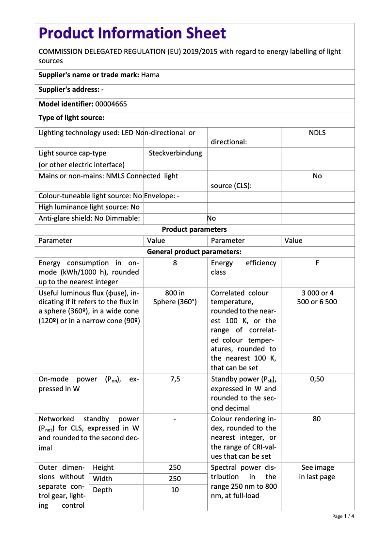 Página nº 1 - Ficha técnica Hama SpotLight FoldUp RGB 102