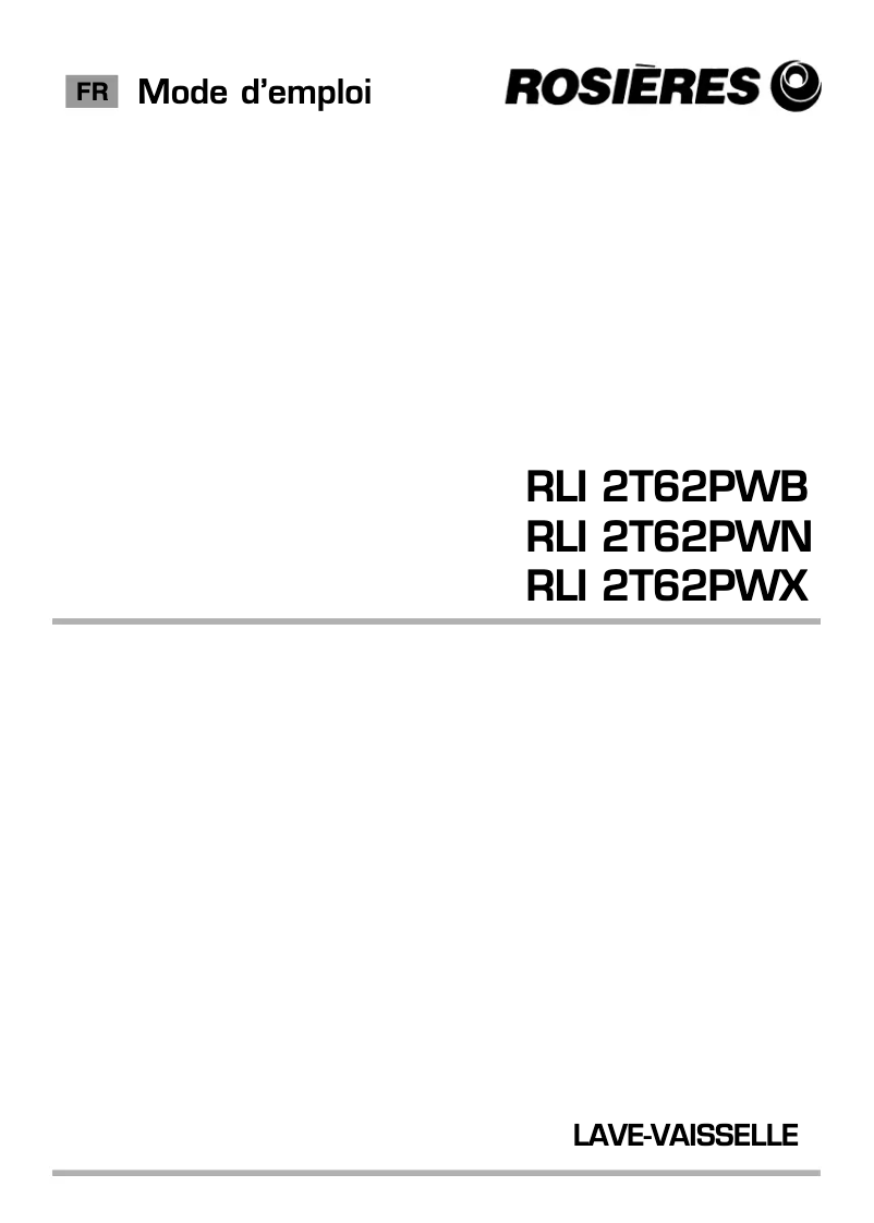 Imagen de la primera página del manual del dispositivo RLI 2T62PWX