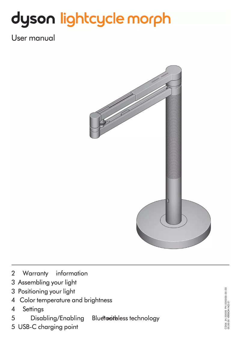 Página 1 del manual Manual de usuario Dyson Lightcycle Morph desk