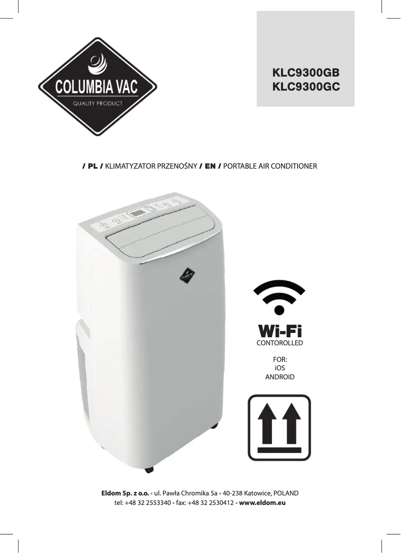 Imagen de la primera página del manual del dispositivo ColumbiaVac KLC9300GB