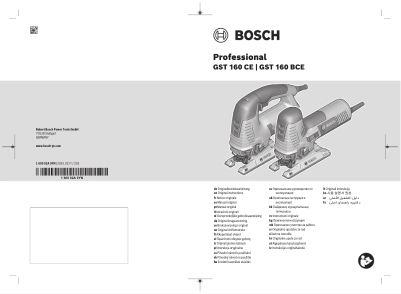 Página nº 1 - Manual de usuario Bosch GST 160 BCE Professional