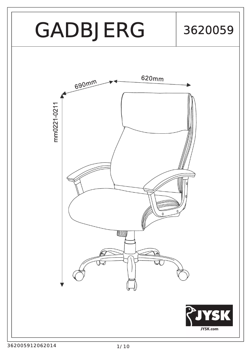 Imagen de la primera página del manual del dispositivo Gadbjerg