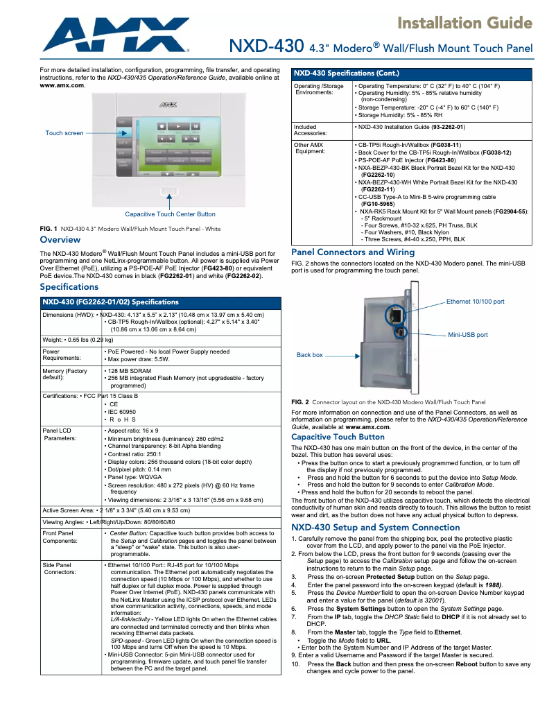 Página 1 del manual Manual de usuario AMX Inspired XPress IS-SPX-1300K