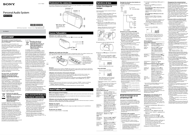 Imagen de la primera página del manual del dispositivo ZS-PE40CP