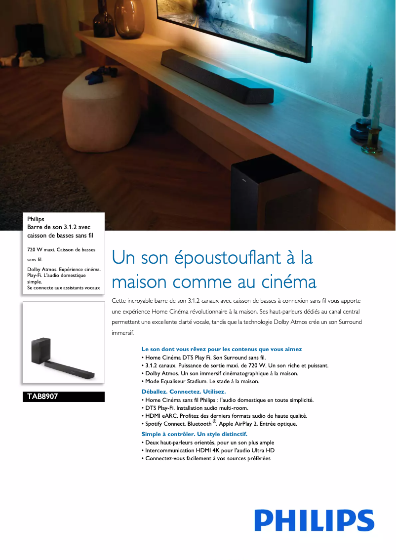 Página nº 1 - Ficha técnica Philips TAB8907