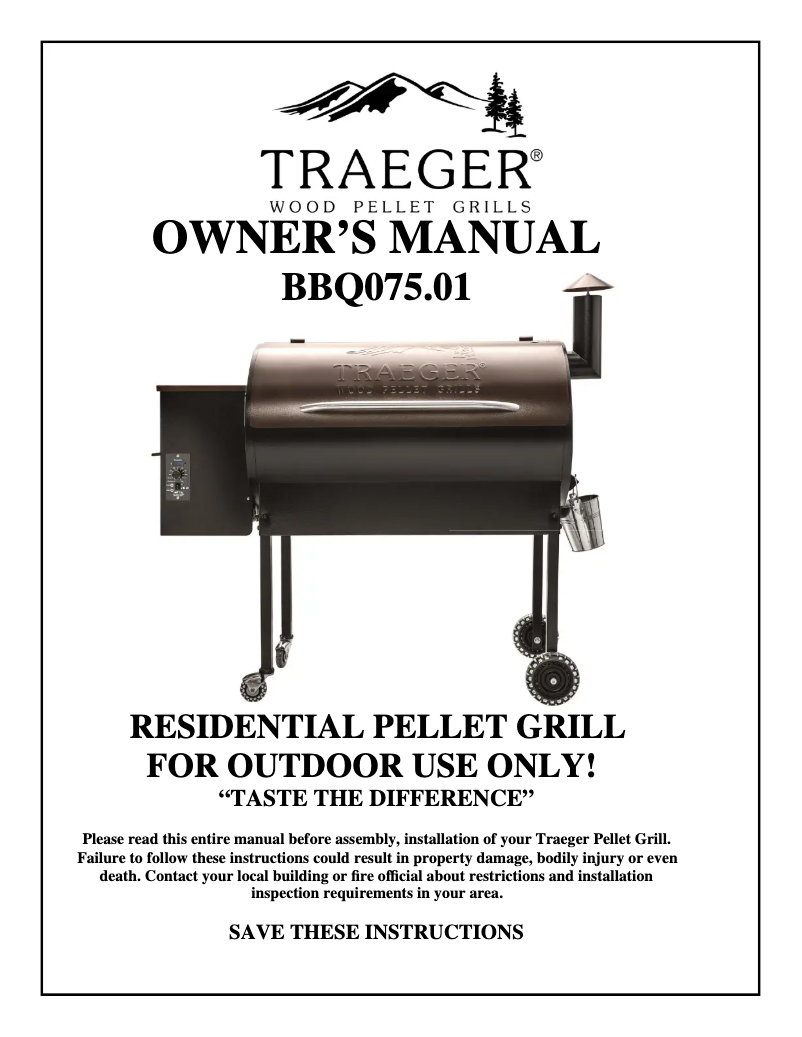 Página 1 del manual Manual de usuario Traeger Texas BBQ075.01