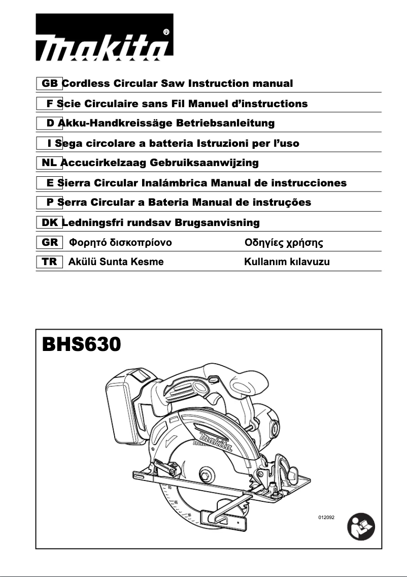 Página 1 del manual Manual de usuario Makita BHS630RFJ