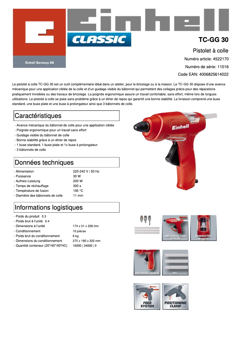 Imagen de la primera página del manual del dispositivo TC-GG 30