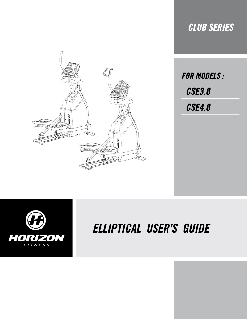 Página nº 1 - Manual de usuario Horizon Fitness Club CSE4.6