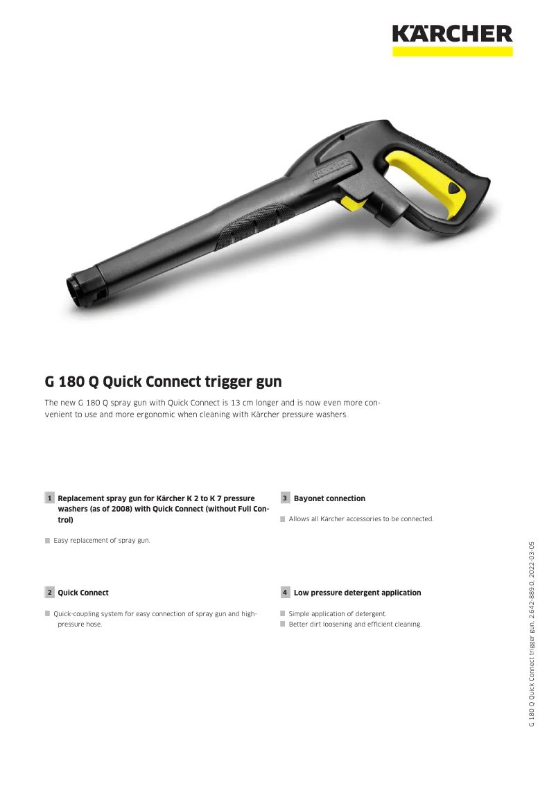 Página 1 del manual Manual de usuario Kärcher G 180 Q Quick Connect