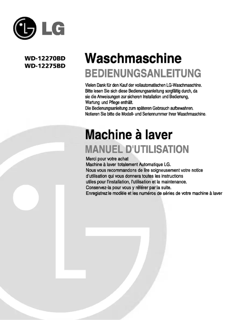 Imagen de la primera página del manual del dispositivo WD-12270BD