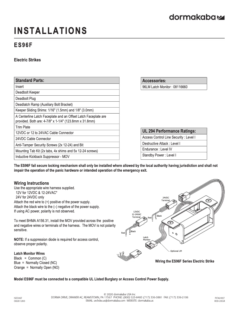 Página 1 del manual Manual de usuario Dormakaba ES96