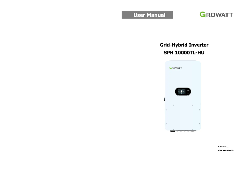 Imagen de la primera página del manual del dispositivo SPH/SPM 8000-10000TL-HU