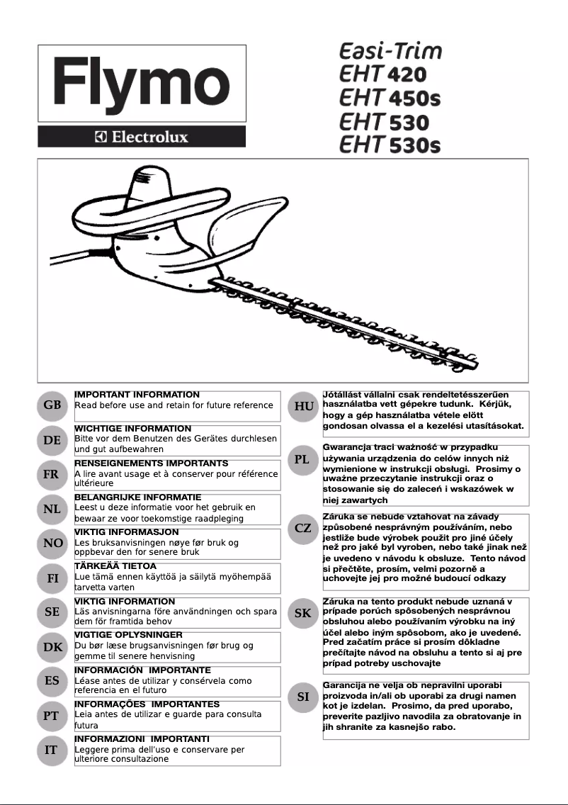 Página 1 del manual Manual de usuario Flymo EasiTrim EHT530