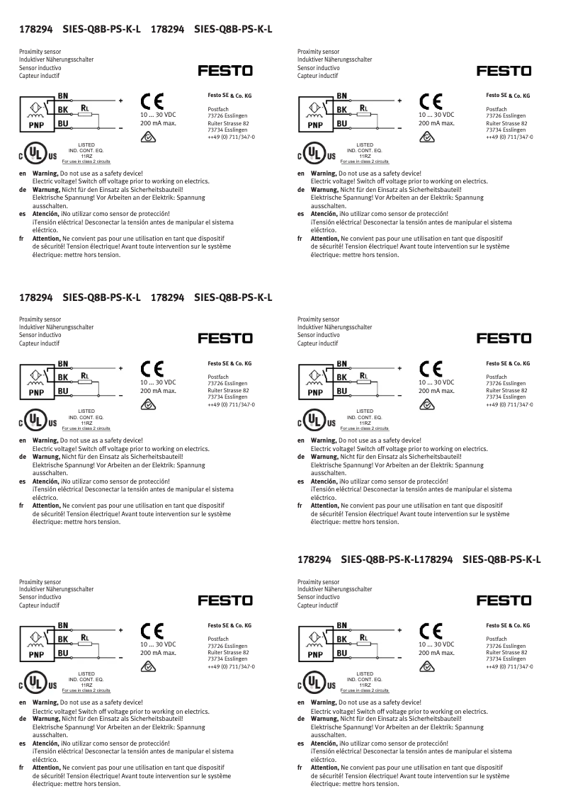 Imagen de la primera página del manual del dispositivo SIES-Q8B-PS-K-L