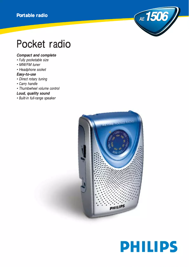 Imagen de la primera página del manual del dispositivo AE1506