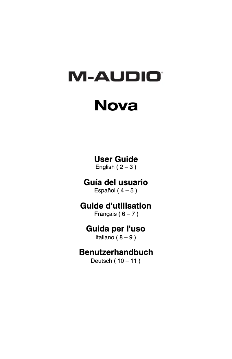 Página 1 del manual Manual de usuario M-Audio Nova