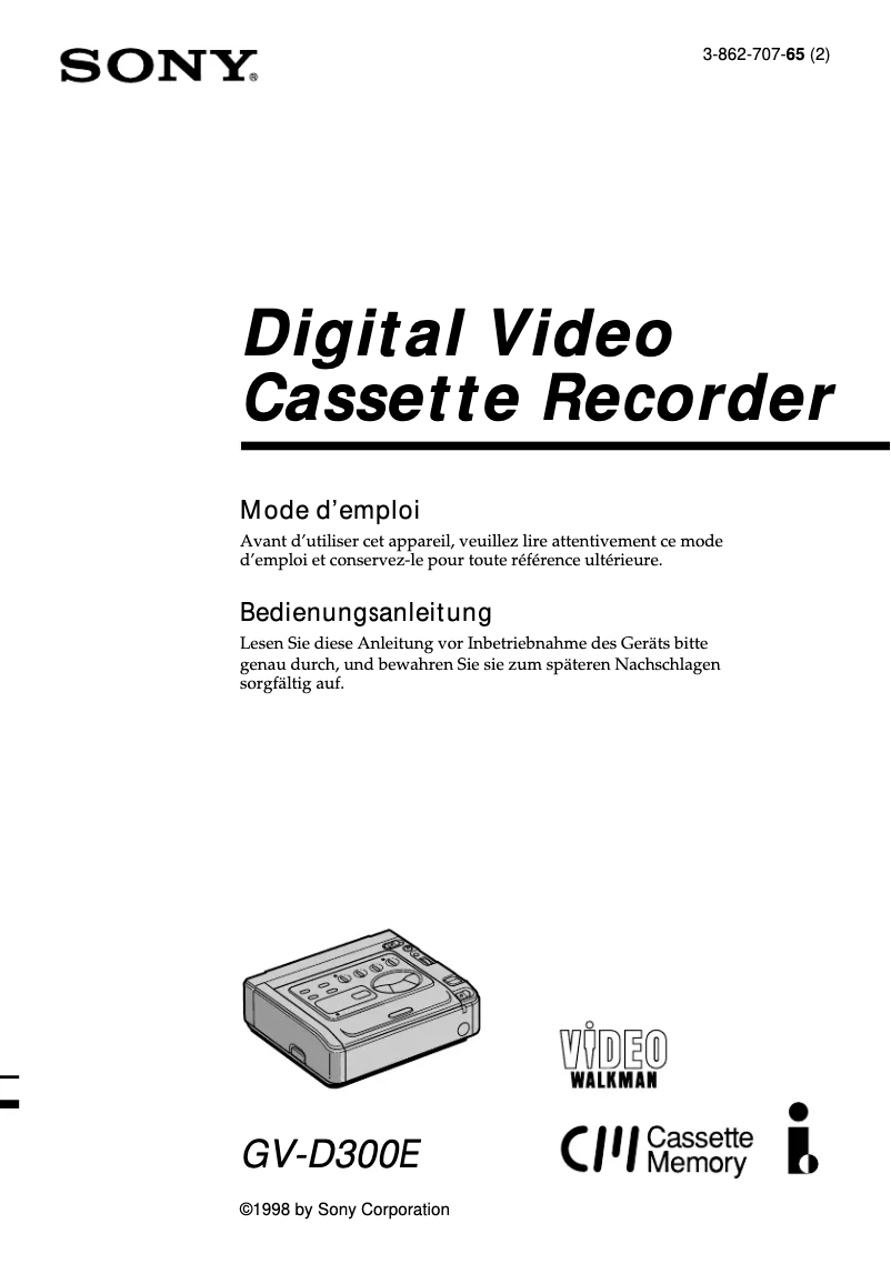 Página nº 1 - Manual de usuario Sony GV-D300E