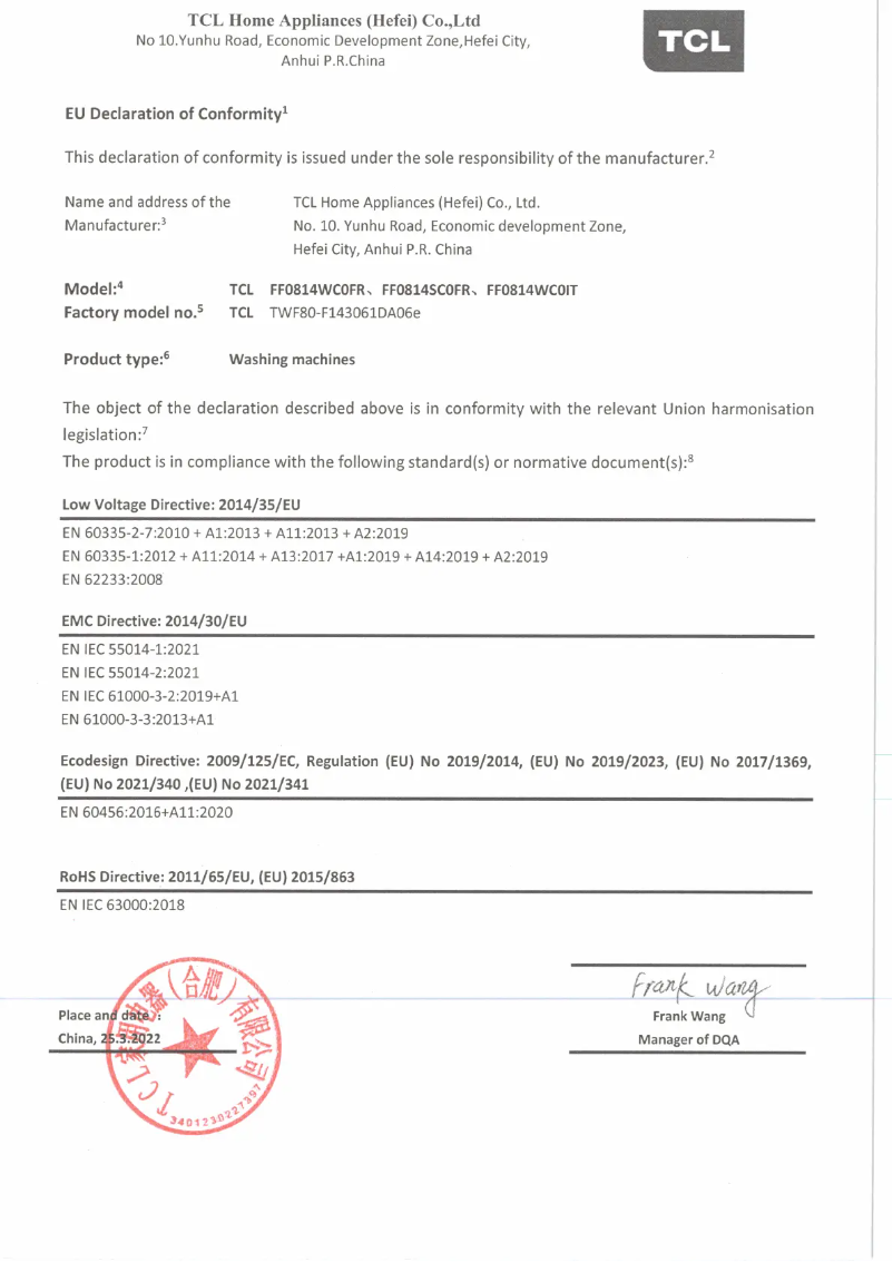 Imagen de la primera página del manual del dispositivo FF0814WC0