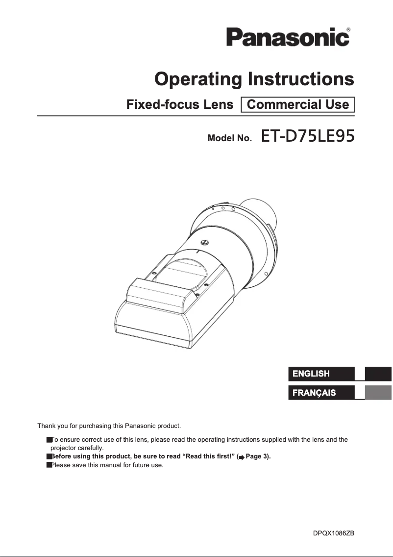 Imagen de la primera página del manual del dispositivo ET-D75LE95