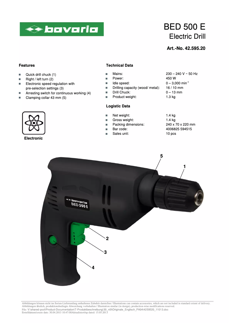 Página 1 del manual Manual de usuario Bavaria BED 500 E