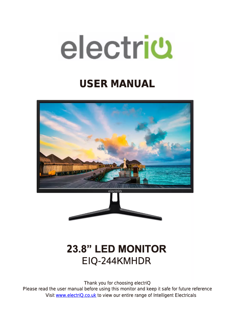 Página 1 del manual Manual de usuario ElectriQ eiQ-244KMHDR