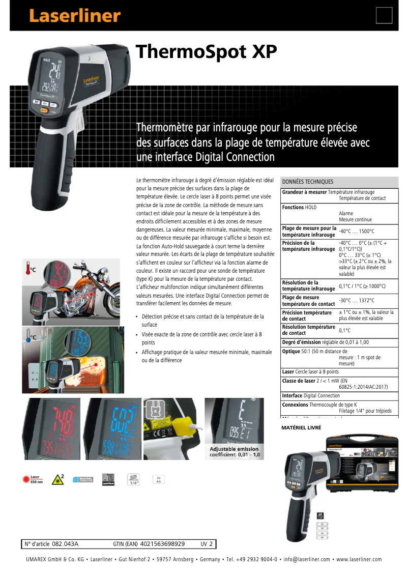 Imagen de la primera página del manual del dispositivo ThermoSpot XP