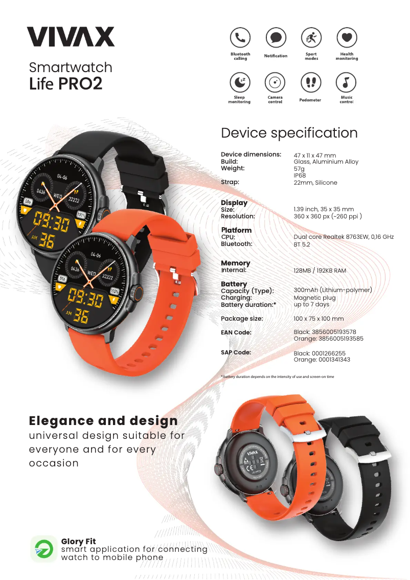 Imagen de la primera página del manual del dispositivo Life PRO2