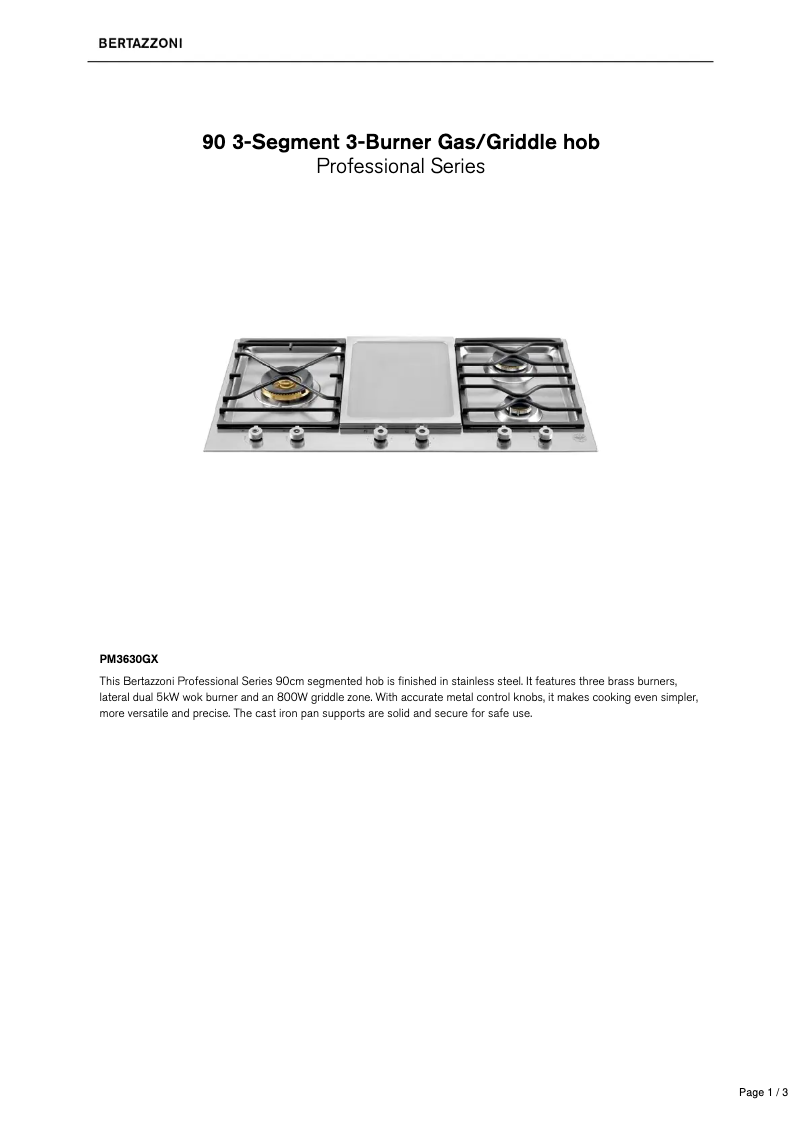 Imagen de la primera página del manual del dispositivo PM36 3 0G X