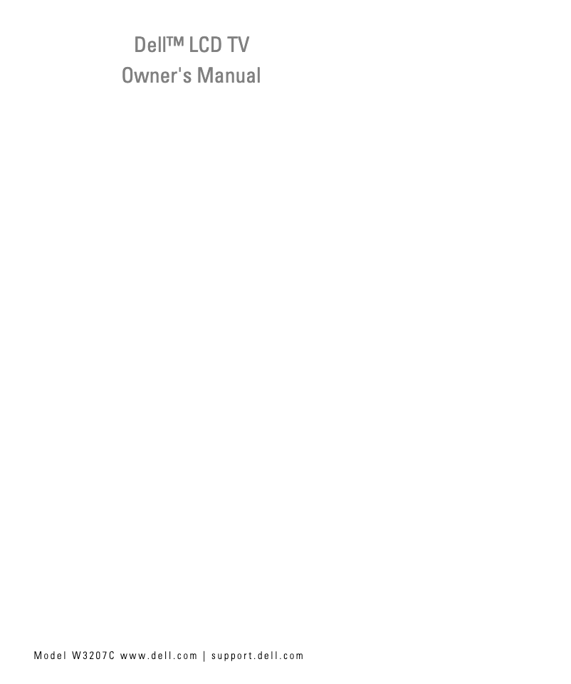 Imagen de la primera página del manual del dispositivo W3207C