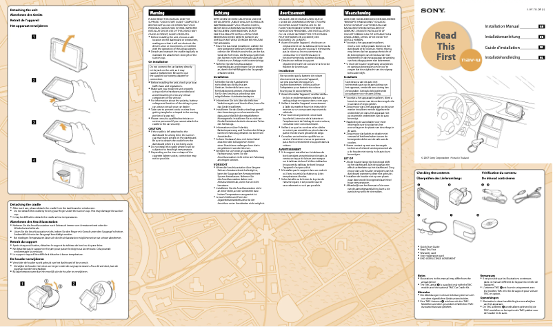 Imagen de la primera página del manual del dispositivo NV-U92T