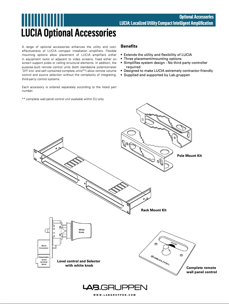 Página 1 del manual Manual de usuario Lab Gruppen LUCIA 120/1-70