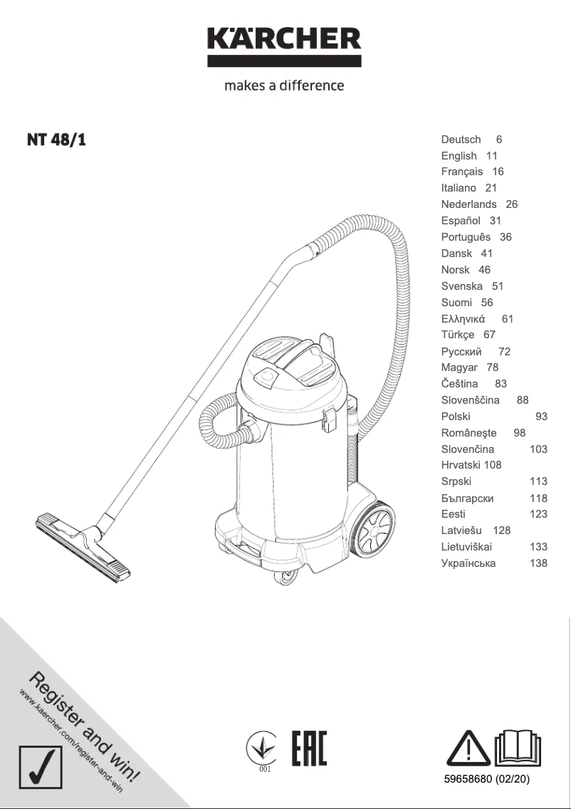 Página 1 del manual Manual de usuario Kärcher NT 48/1
