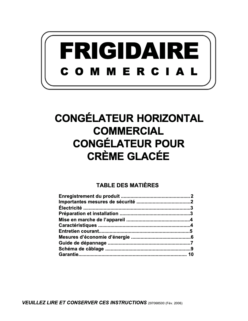 Página 1 del manual Manual de usuario Frigidaire FCCS201FW