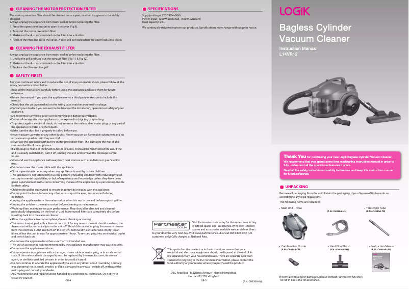 Página 1 del manual Manual de usuario Logik L14VR12