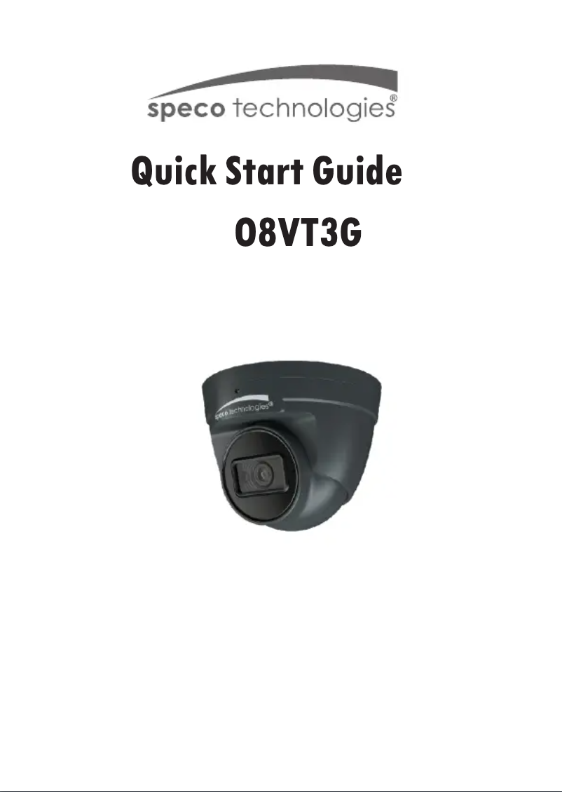 Página nº 1 - Guía de inicio rápido Speco Technologies O8VT3G